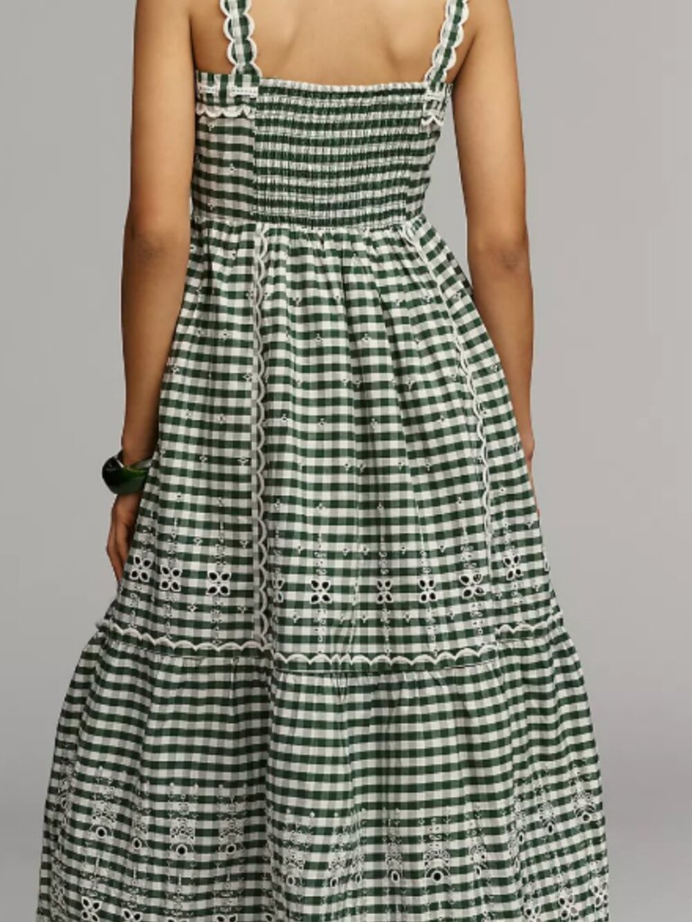 NWT By Anthropologie Sleeveless Sweetheart Gingham Midi Dress Size S - Picture 7 of 8